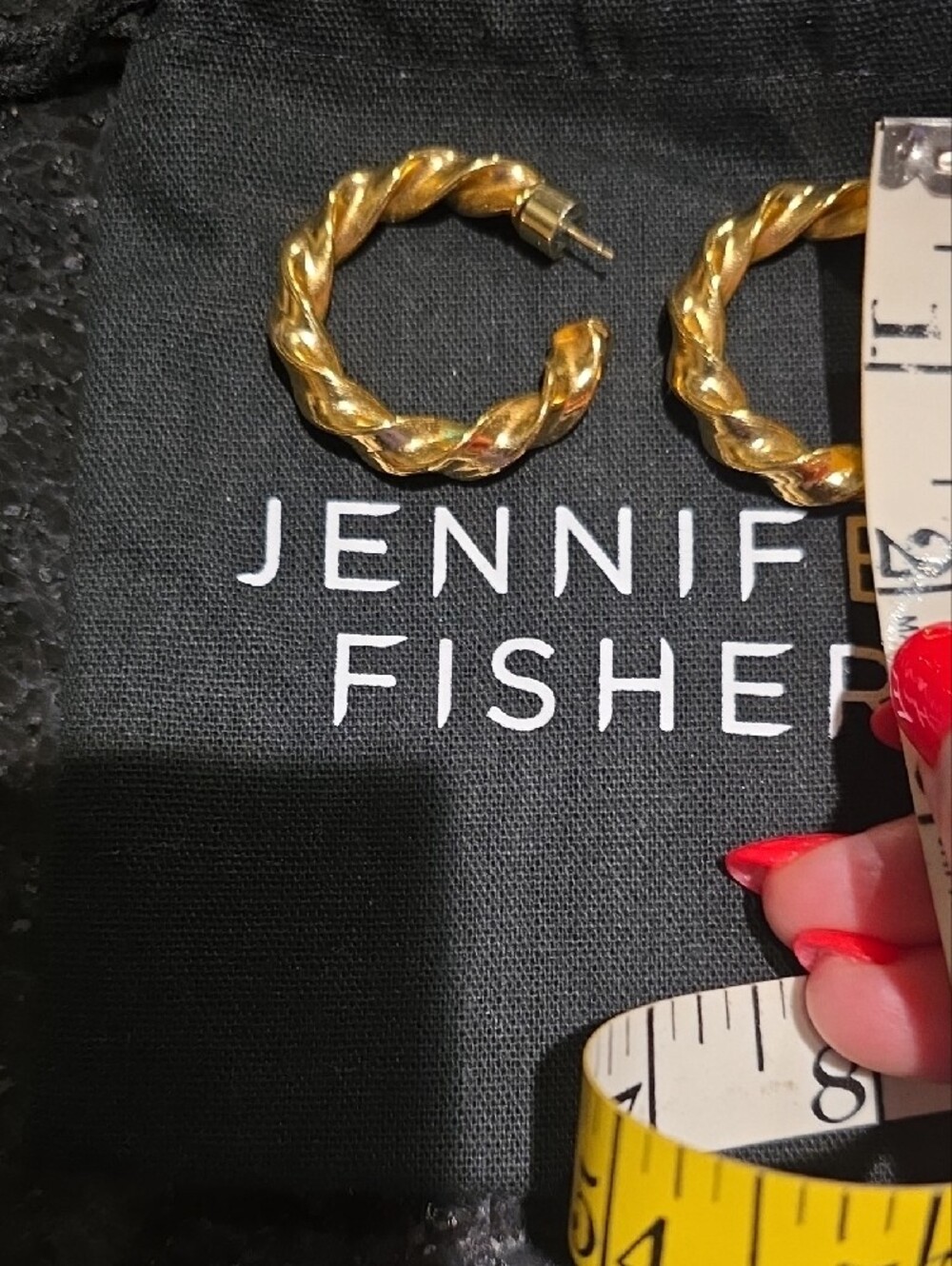 Jennifer Fisher 1.5" Gold Plated Twisted Hoop Earrings - Picture 2 of 3